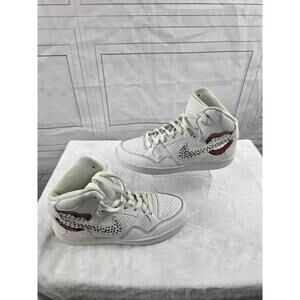 Custom Rare Red Lip Leopard Print Nike High Tops Sz 9